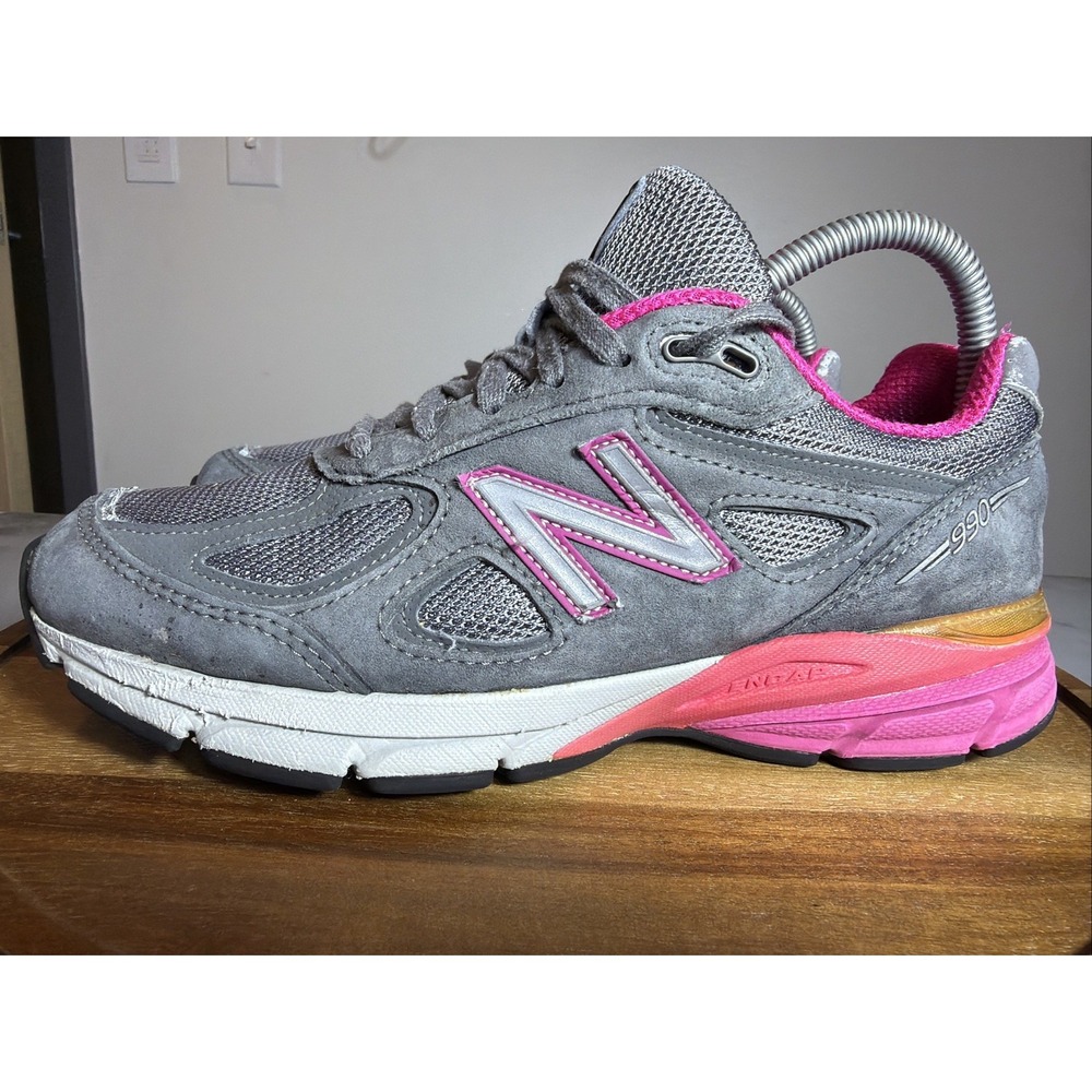 New Balance 990v4 Gray Pink Athletic Shoes Womens 7.5 B W990GP4 Sneaker